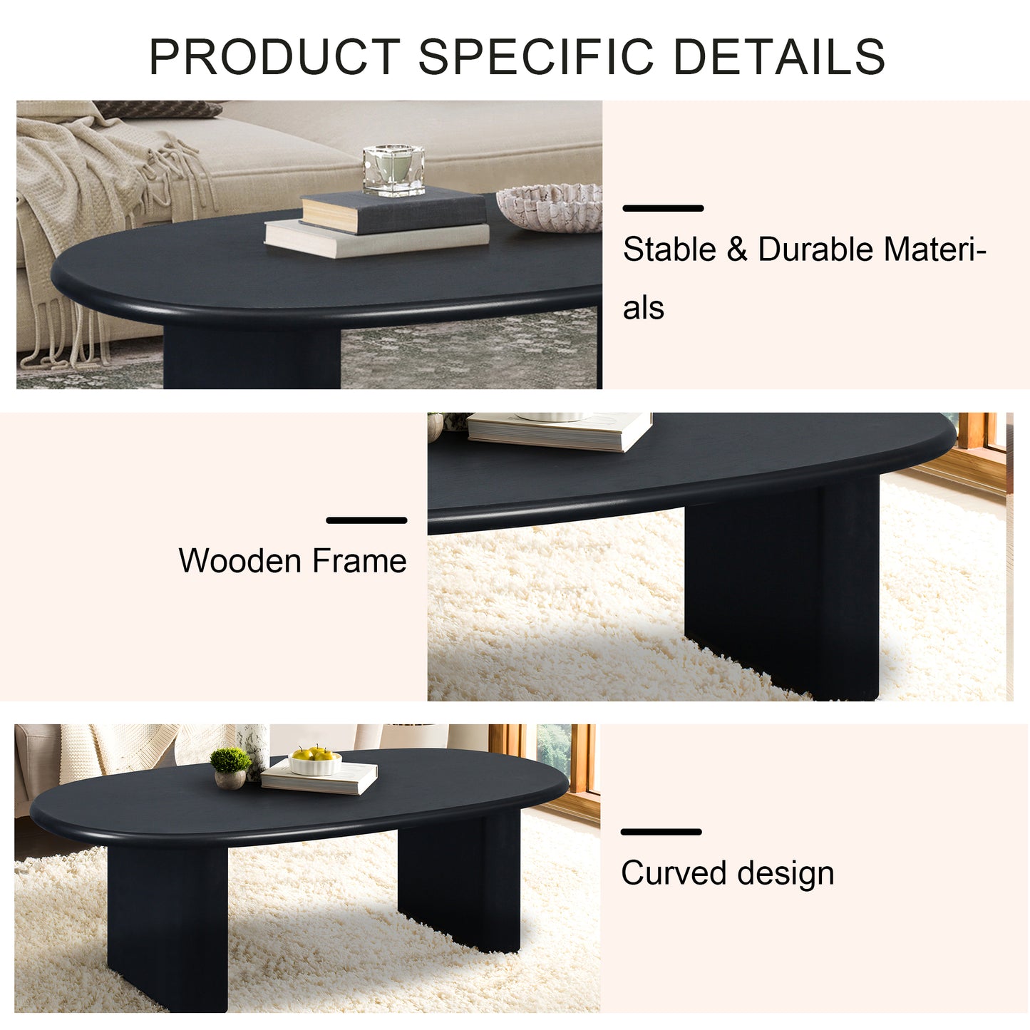Centerville Modern Tapered Black Coffee Table