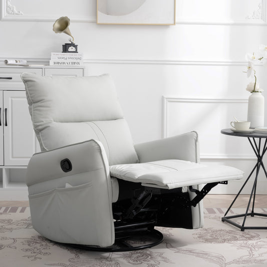 Marcel Contemporary Swivel Rocking Recliner Chair with Side Pocket