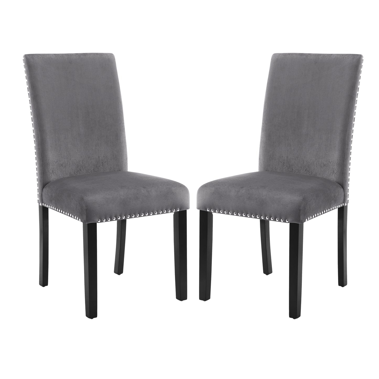 Justo Contemporary Velvet Nailhead Chair