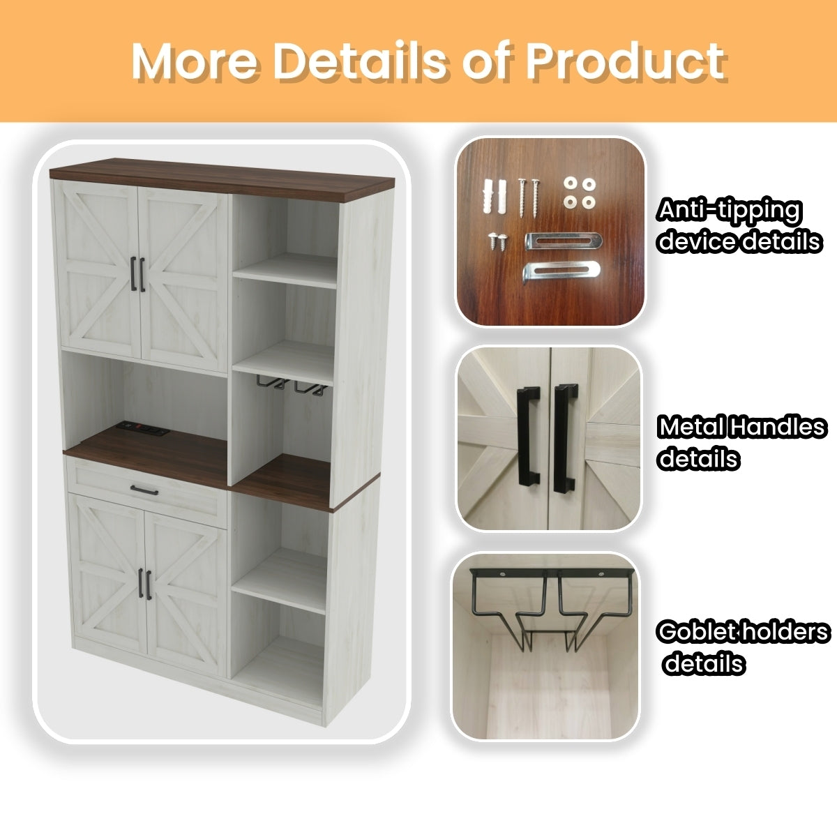 Calista Modern Multifunctional Pantry Sideboard