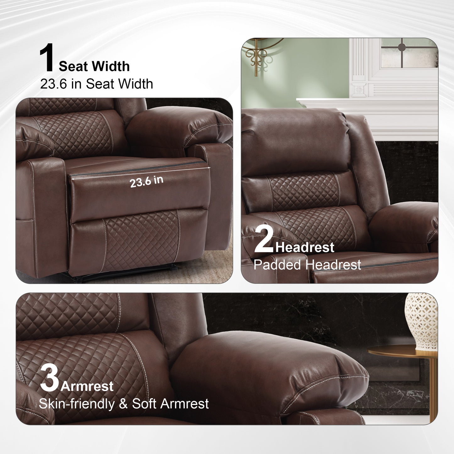 Lula Modern Breathable Leather Massage Recliner