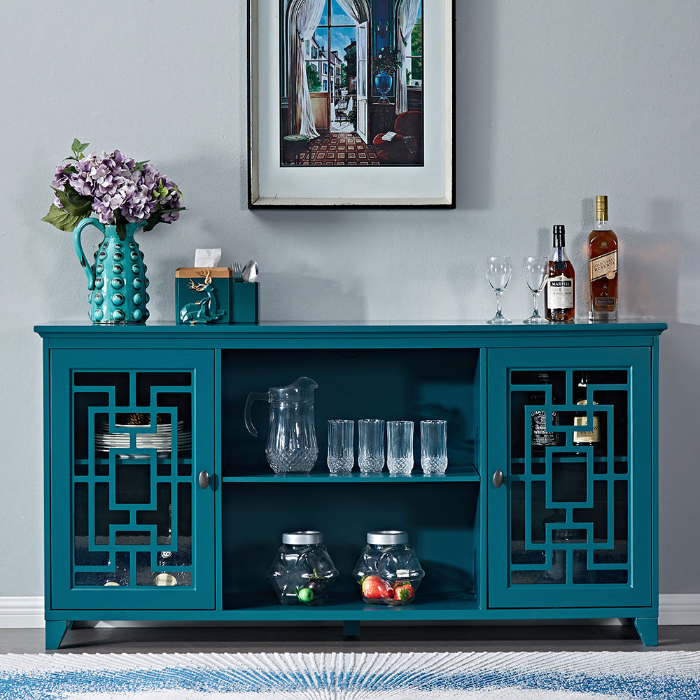 Elmcrest Traditional Velvet Sideboard Buffet Table