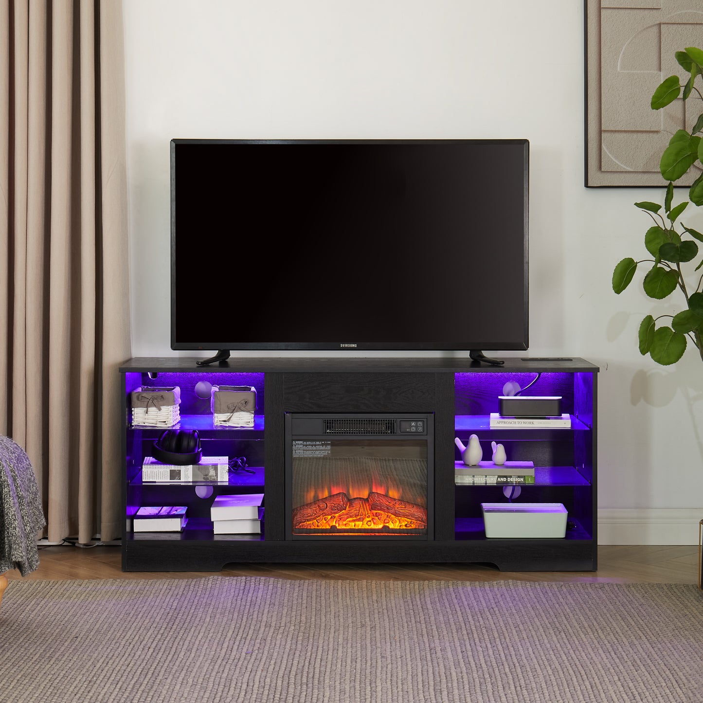 Lula Modern LED Fireplace TV Stand