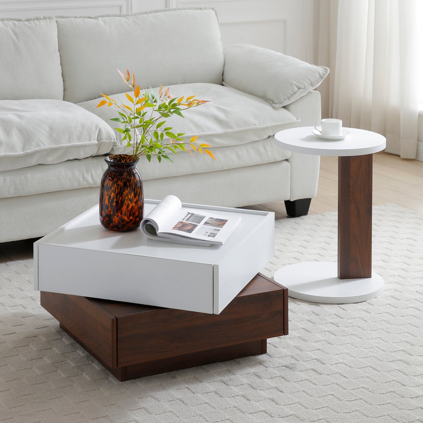 Centerville Modern Rotating Storage Coffee Table