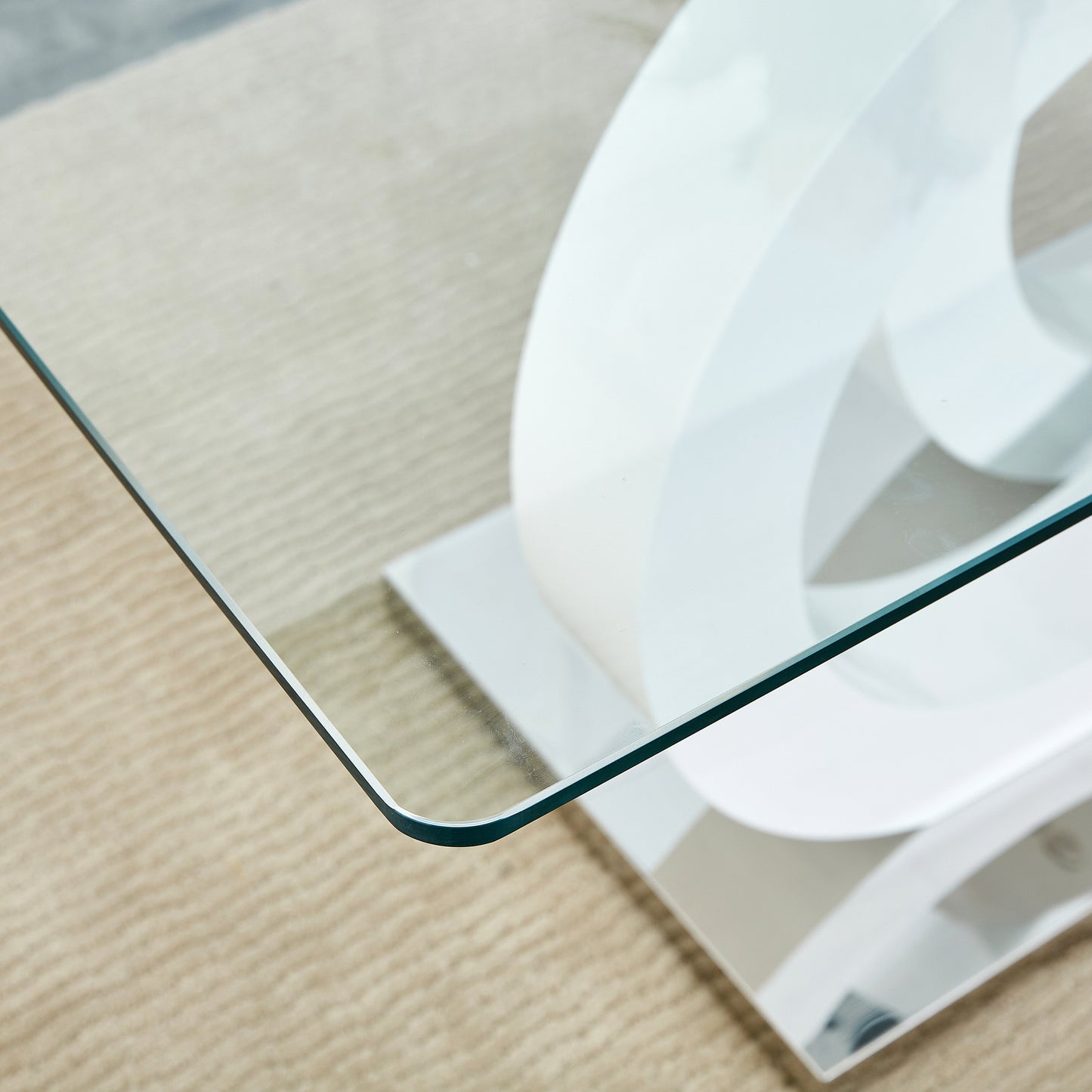 Marites Modern Minimalist Glass Dining Table