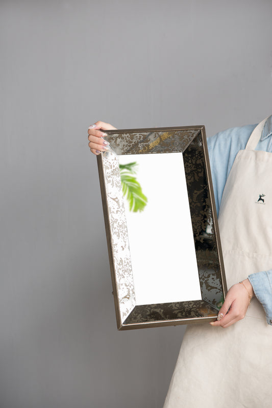 Fitch Traditional Antique Floral Mirror