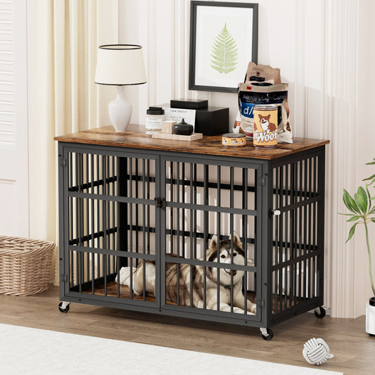 Fitch Industrial Iron Rustic Dog Crate