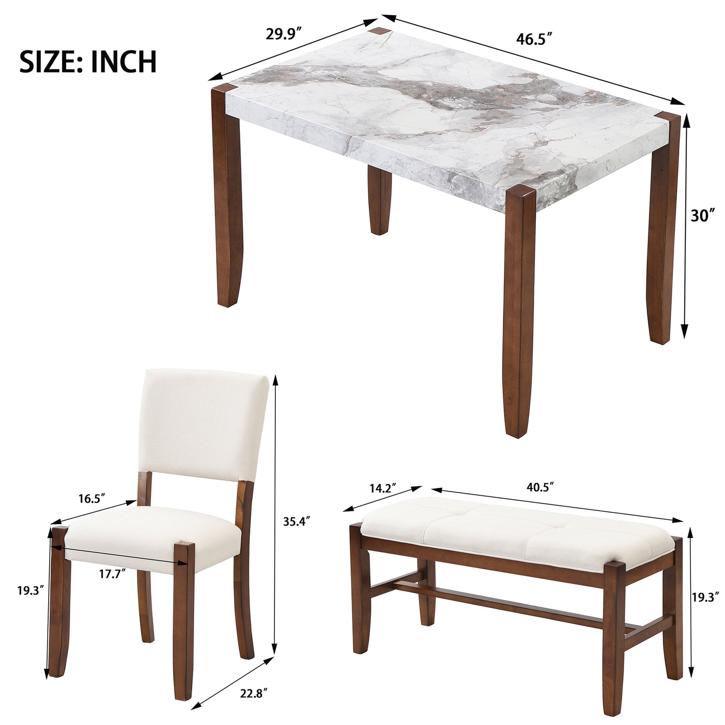 Lazzareschi Modern Marble Dining Set