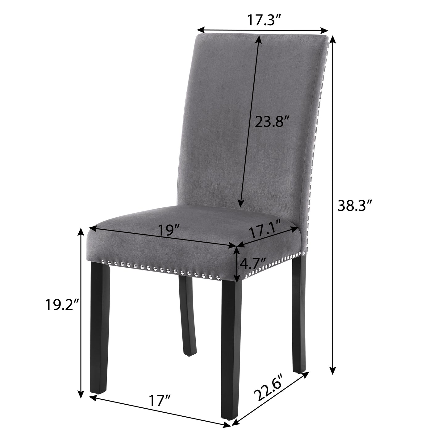 Justo Contemporary Velvet Nailhead Chair
