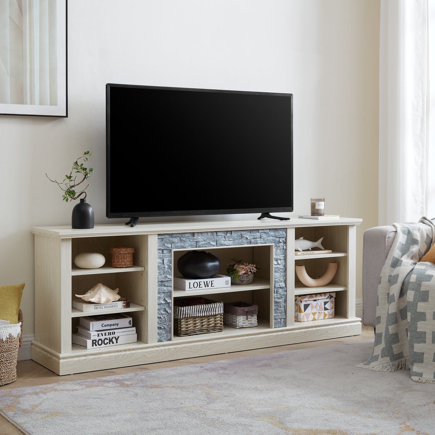 Fremont Modern Large TV Desk Storage Rack