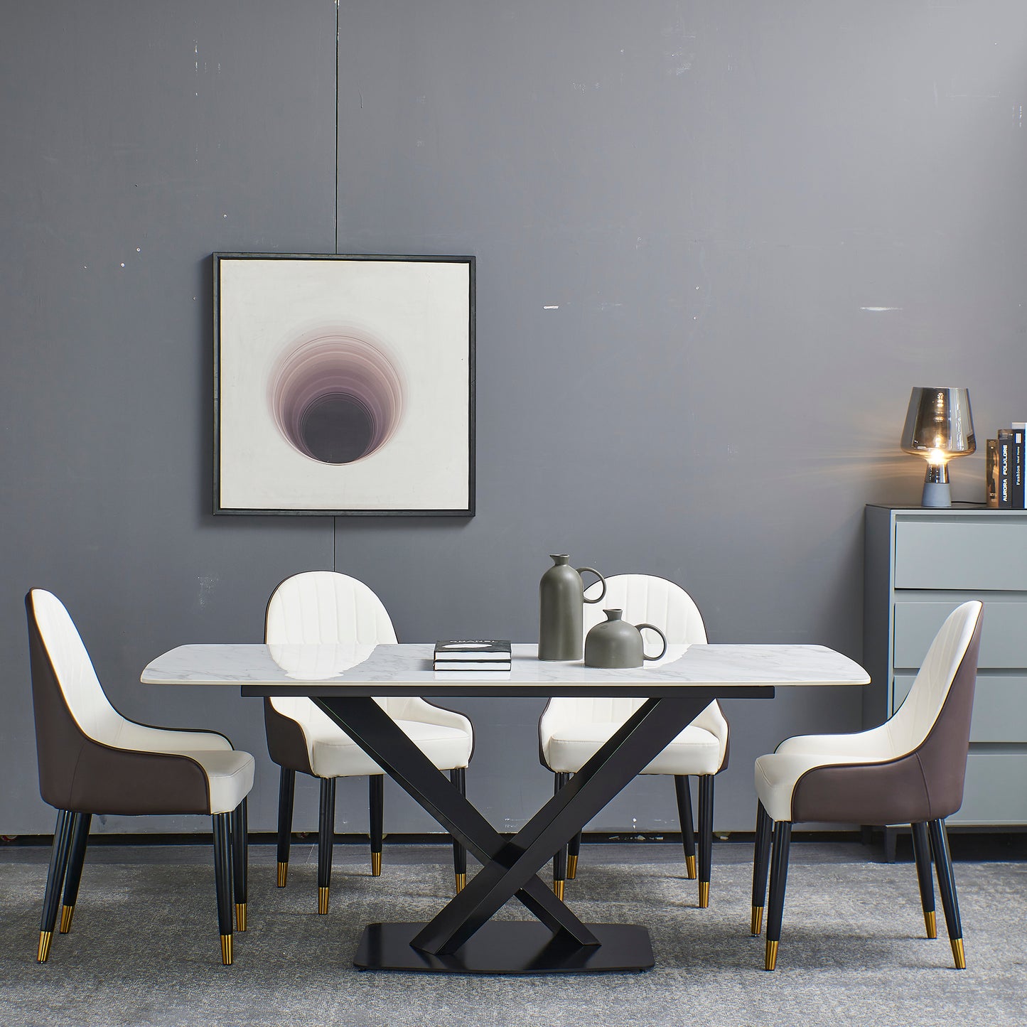 Somerset Modern Aspen Stone Dining Table