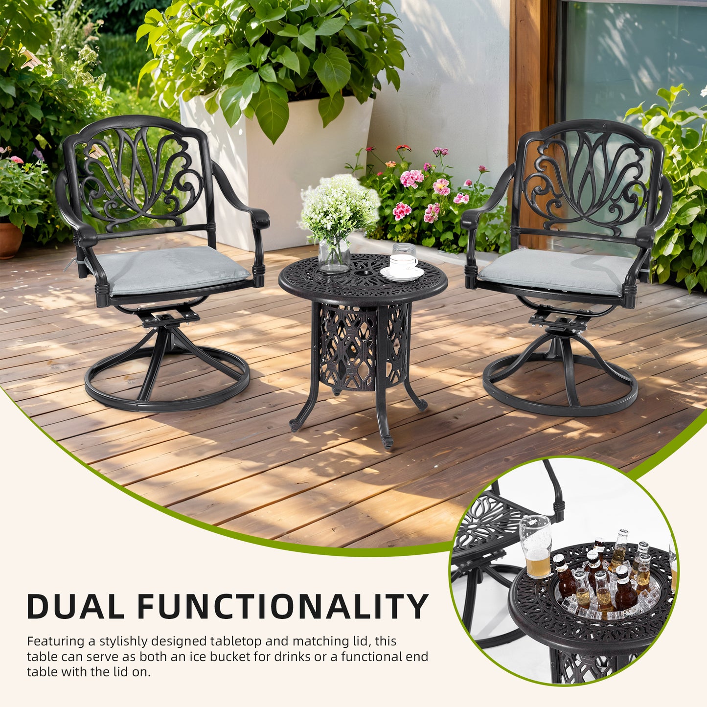 Emery Modern Outdoor Table Ice Bucket