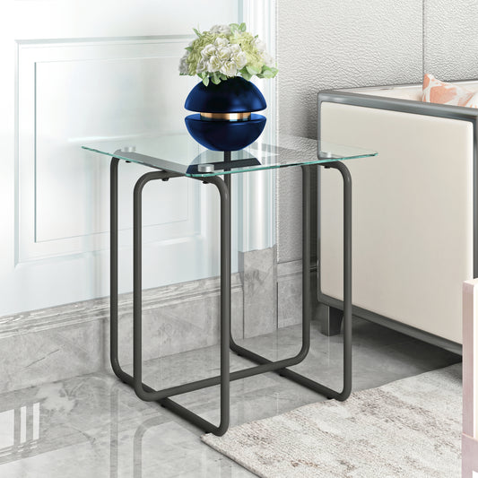 Westport Modern Tempered Glass Side Table