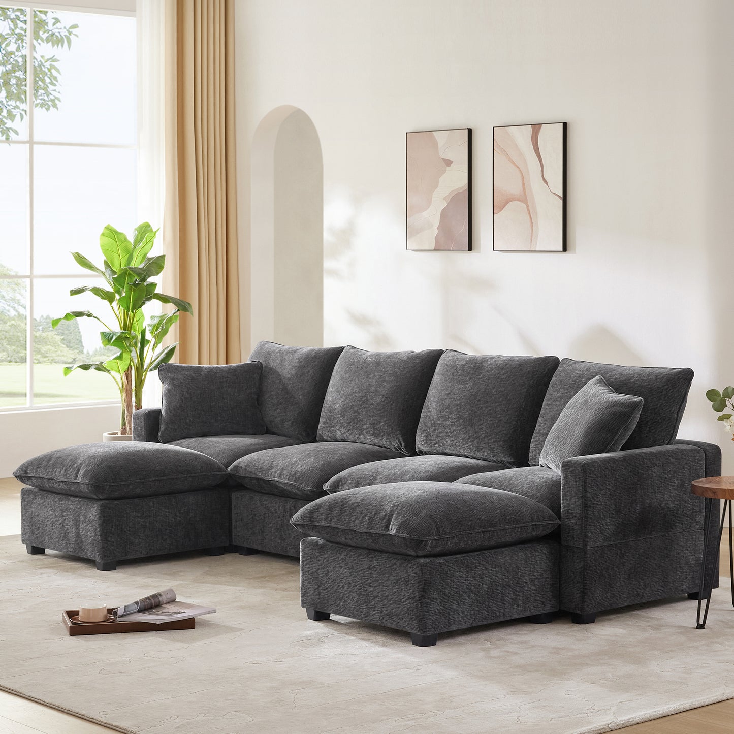 Ghivi Modern Chenille Modular Sofa