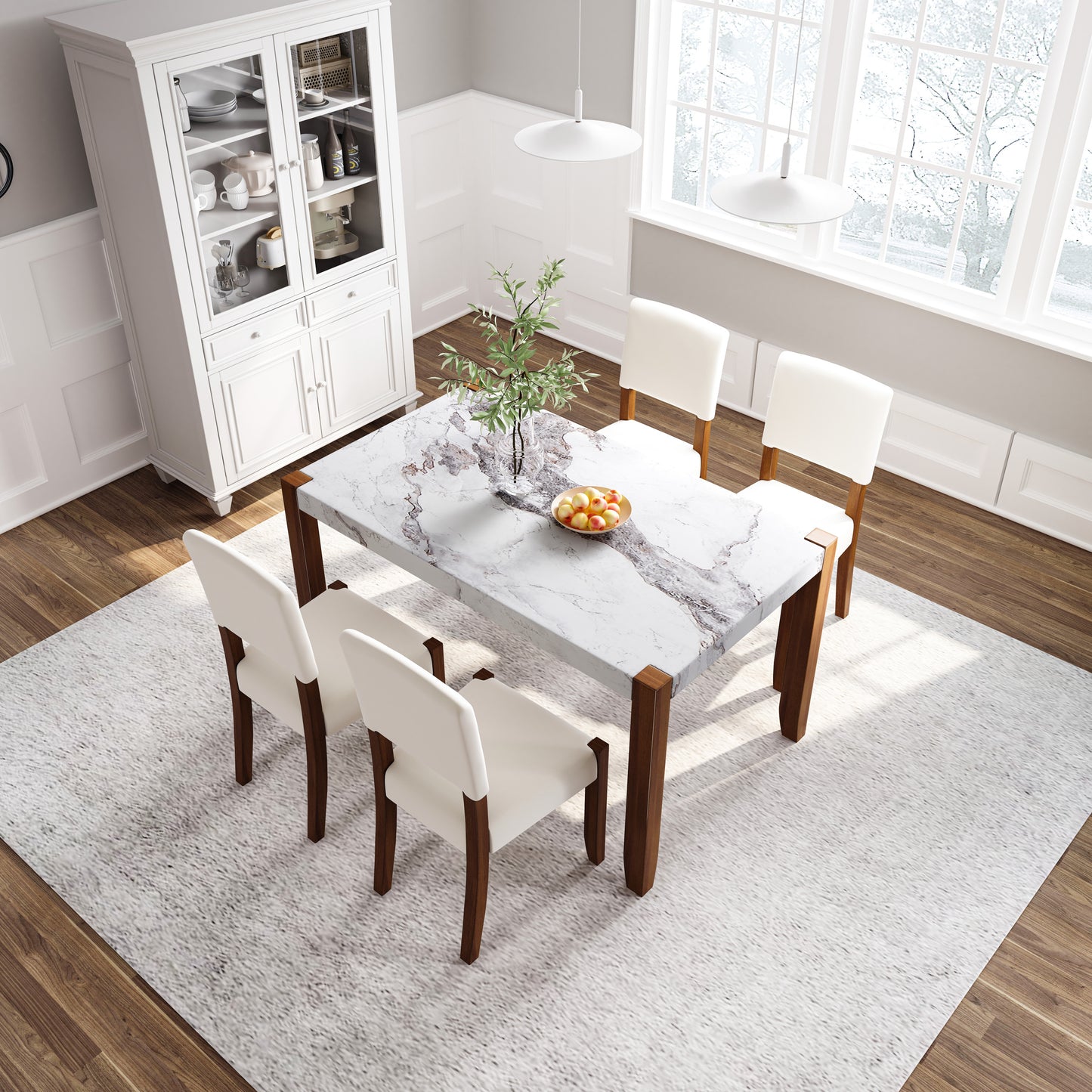 Cleo Modern Marble Dining Set