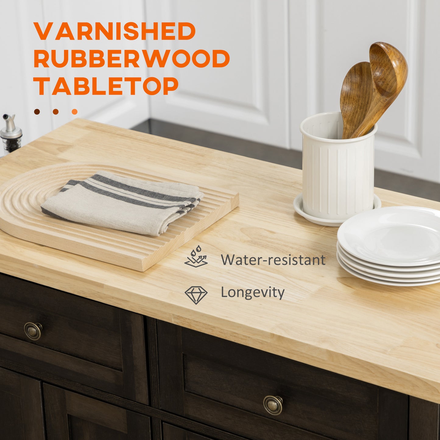 Centerville Modern Rolling Oak Kitchen Cart
