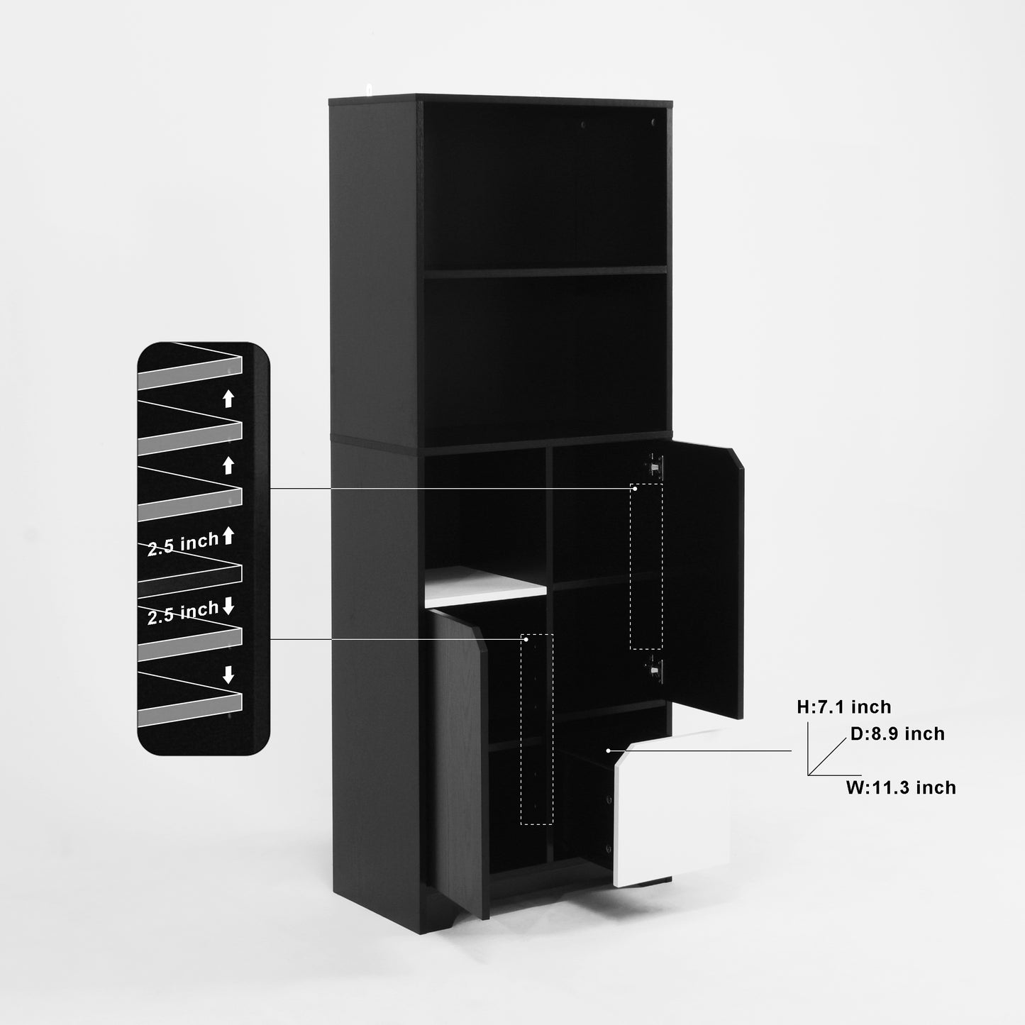 Eda Modern Open Bedroom Storage Cabinet