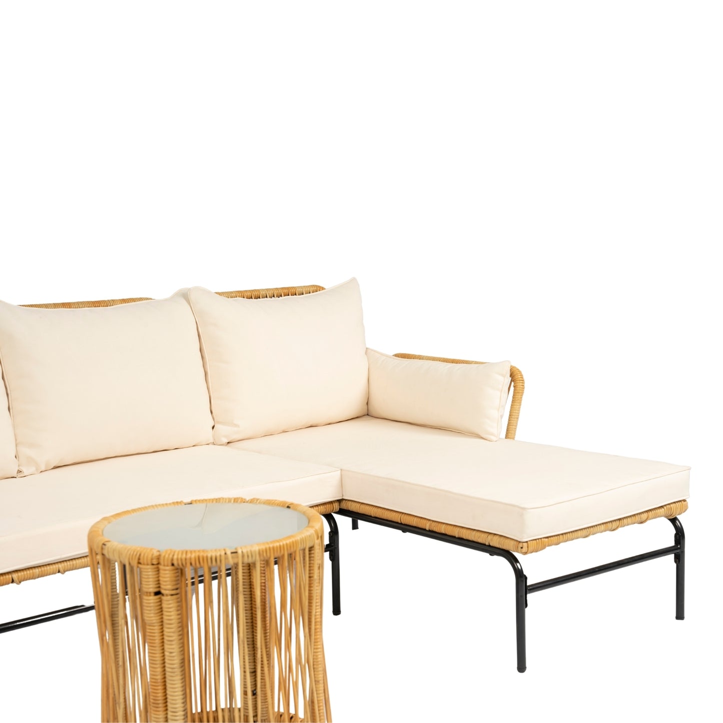 Marcel Modern Natural Wicker Patio Set