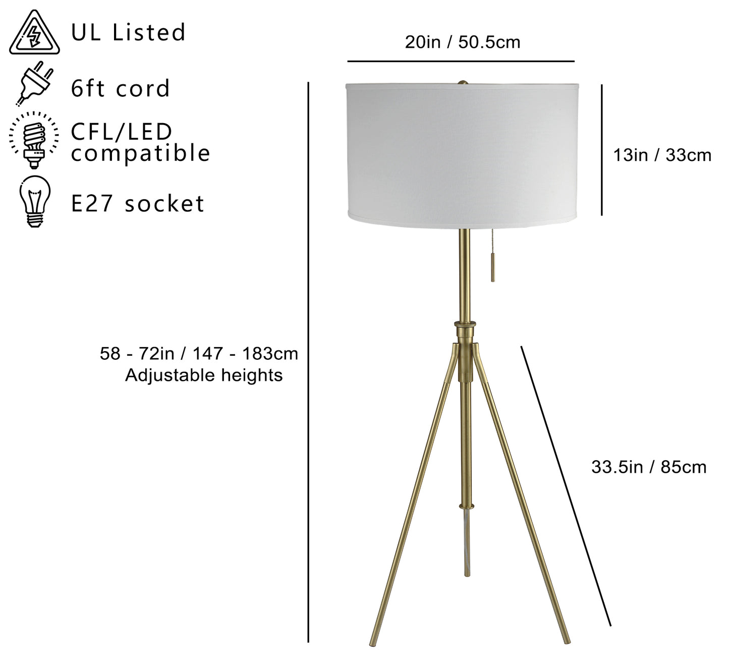 Marites Modern Adjustable Tripod Floor Lamp