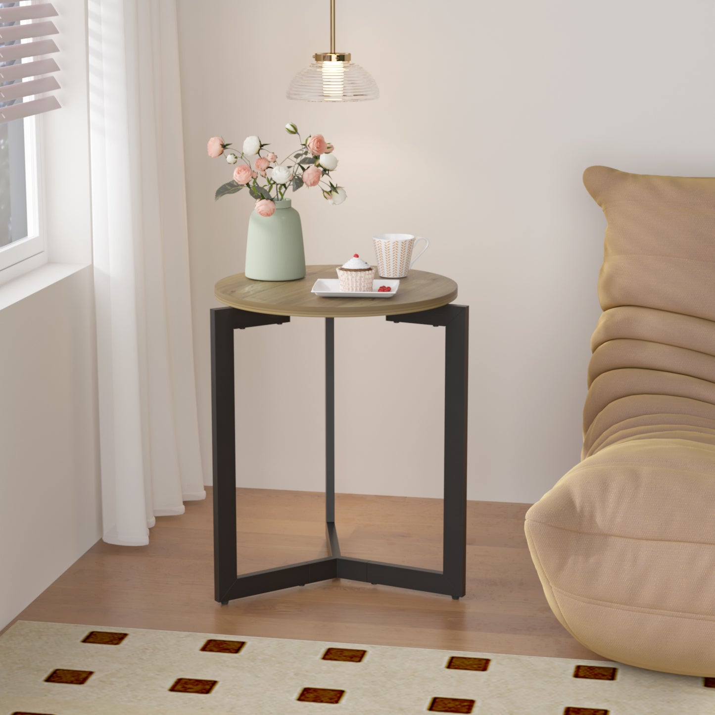 Bartholomew Modern Round Metal Accent Table