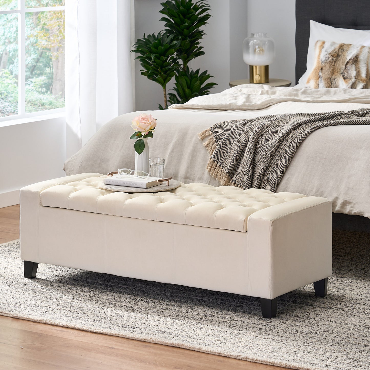 Healdsburg Contemporary Velvet Ottoman
