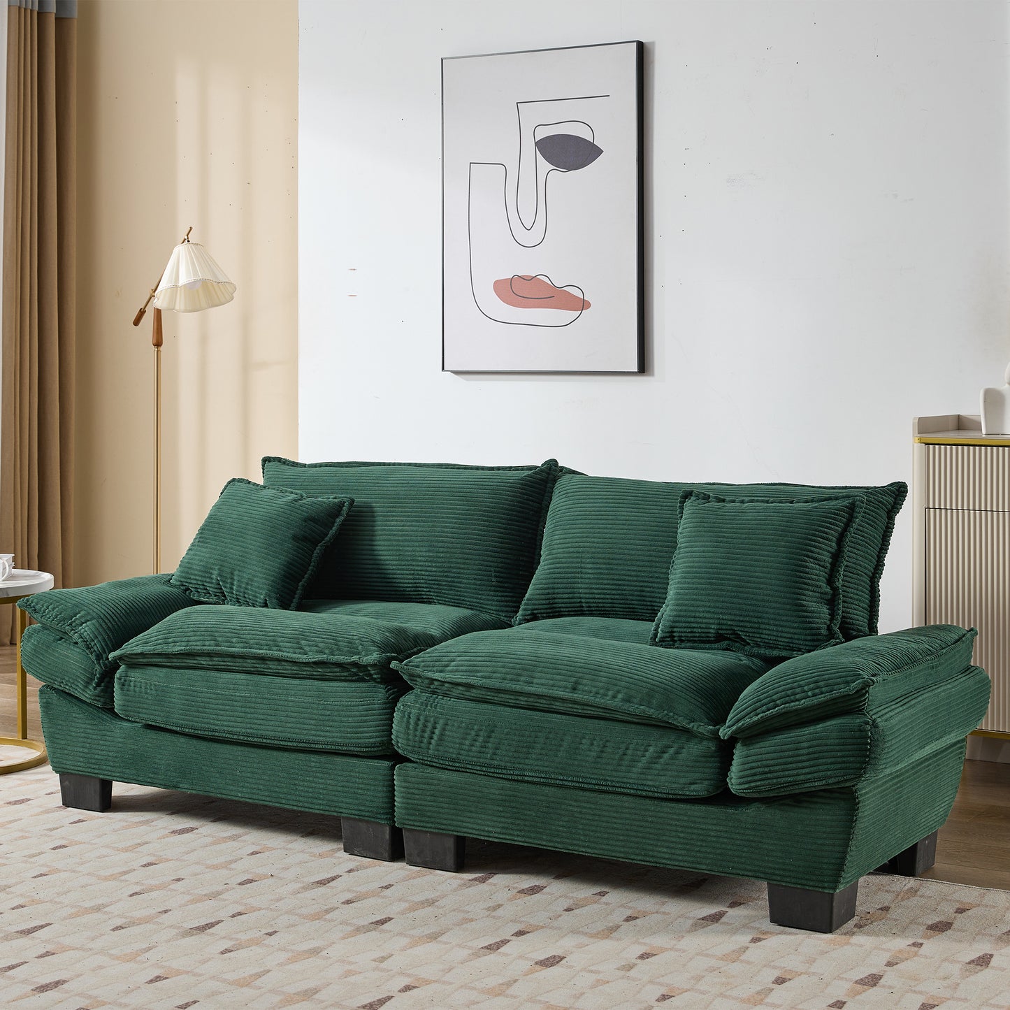 Emery Contemporary Corduroy Sleeper Sofa