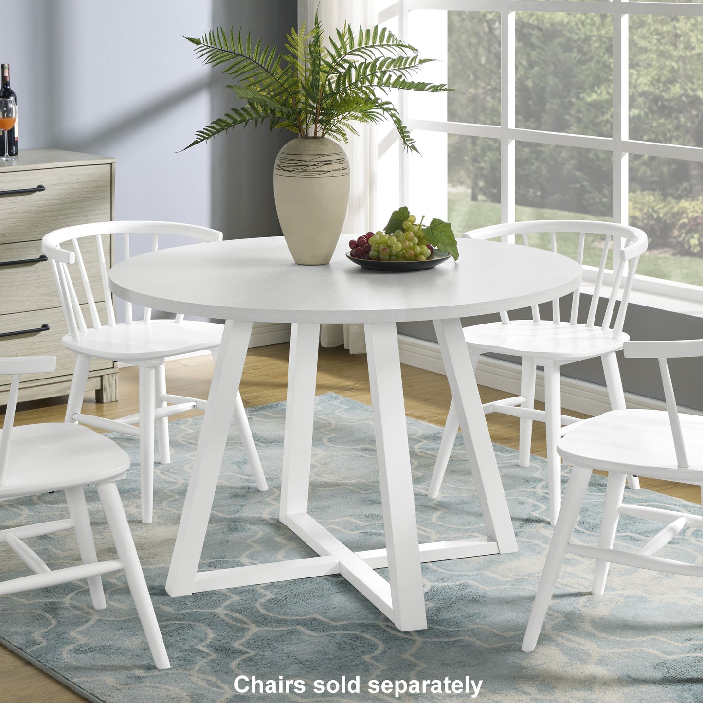 Mission Contemporary Edo Round Dining Table with Trestle Base