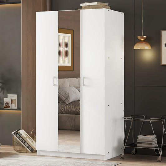 Cleo Modern 3 Door Wardrobe with Mirror and Shelves