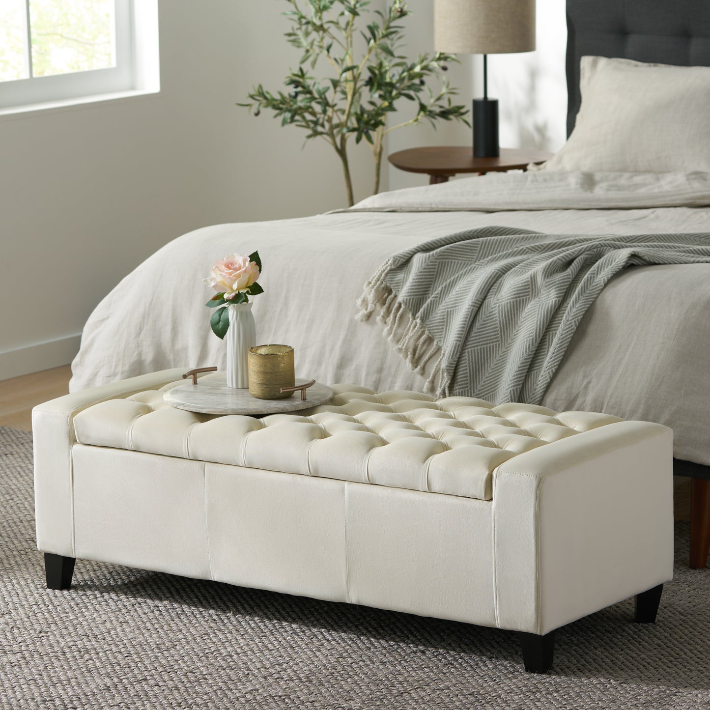 Healdsburg Contemporary Velvet Ottoman