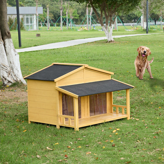Irvington Craftsman Pinewood Elevated Dog Kennel