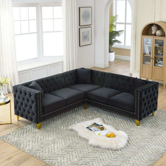 Westport Contemporary Velvet Corner Sofa