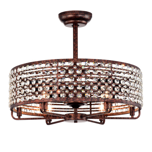 Lula Contemporary Crystal Ceiling Fan Chandelier