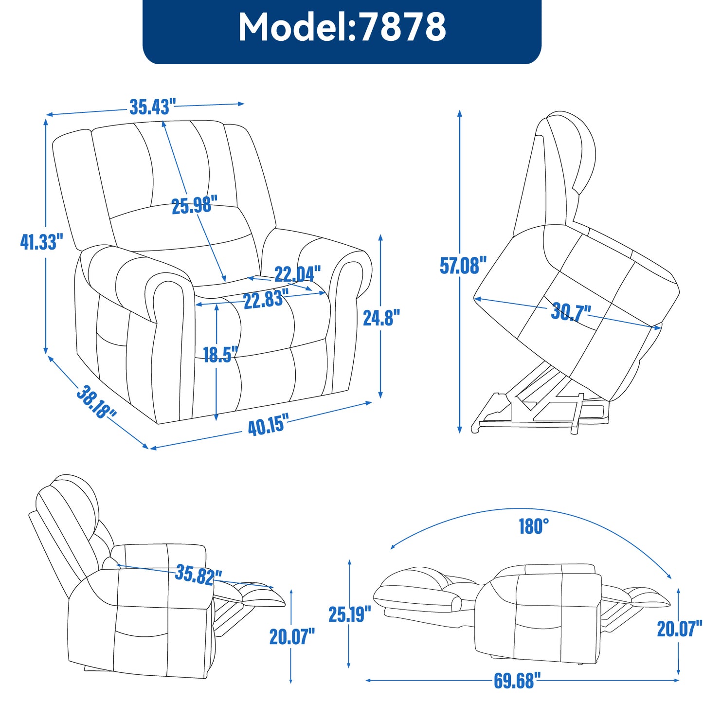 Sonoma Modern Genuine Leather Recliner Chair