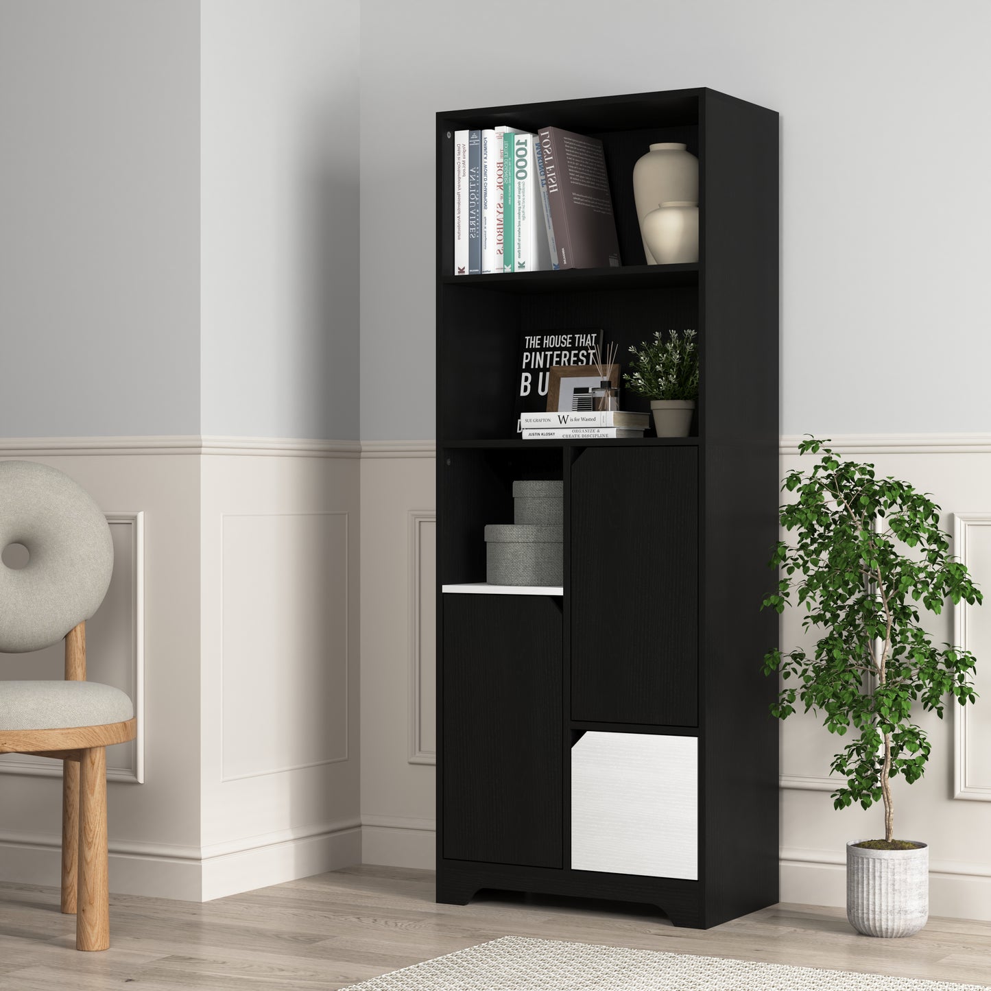 Eda Modern Open Bedroom Storage Cabinet