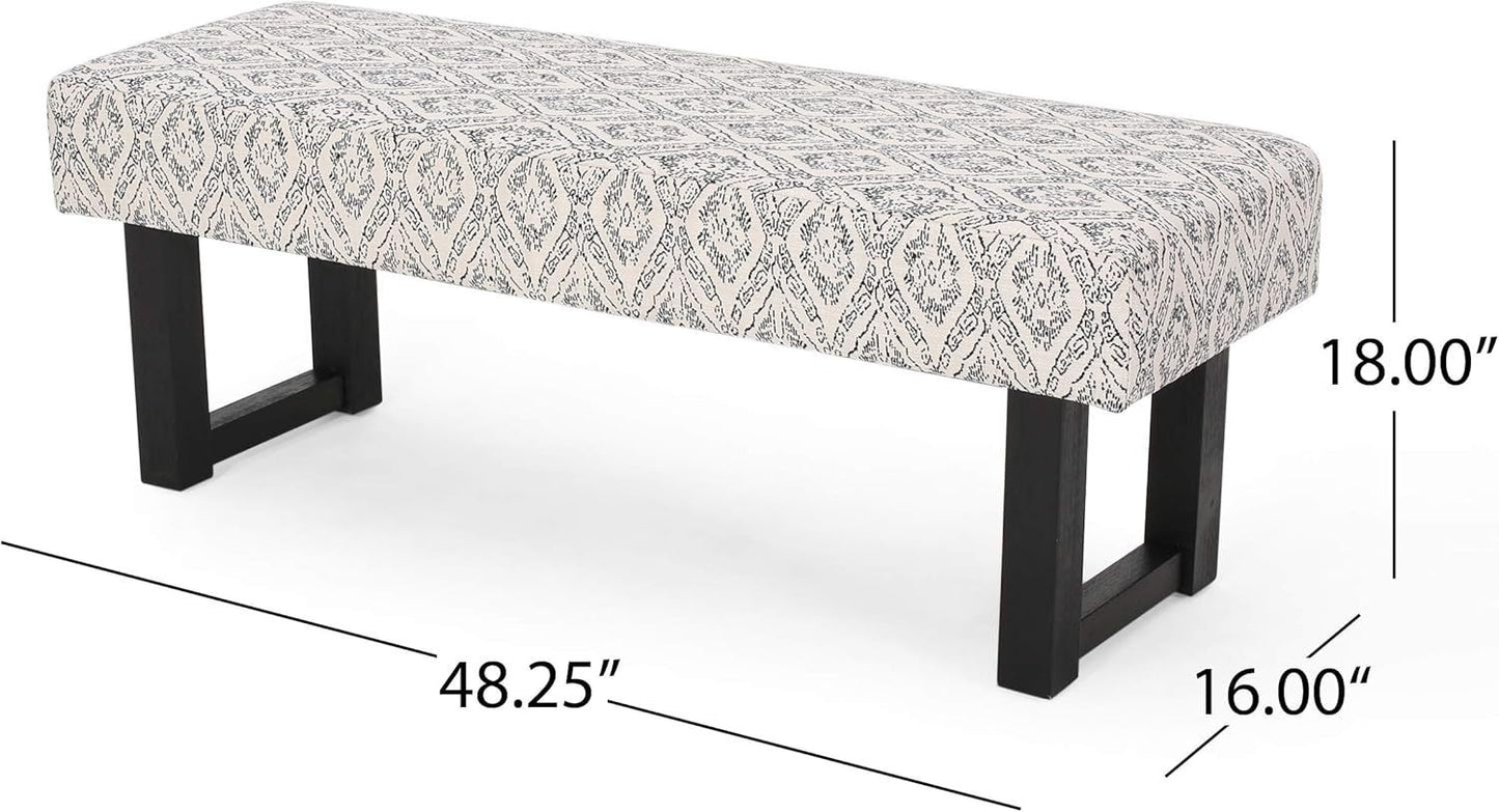 Kingsly Modern Boho Fabric Bench