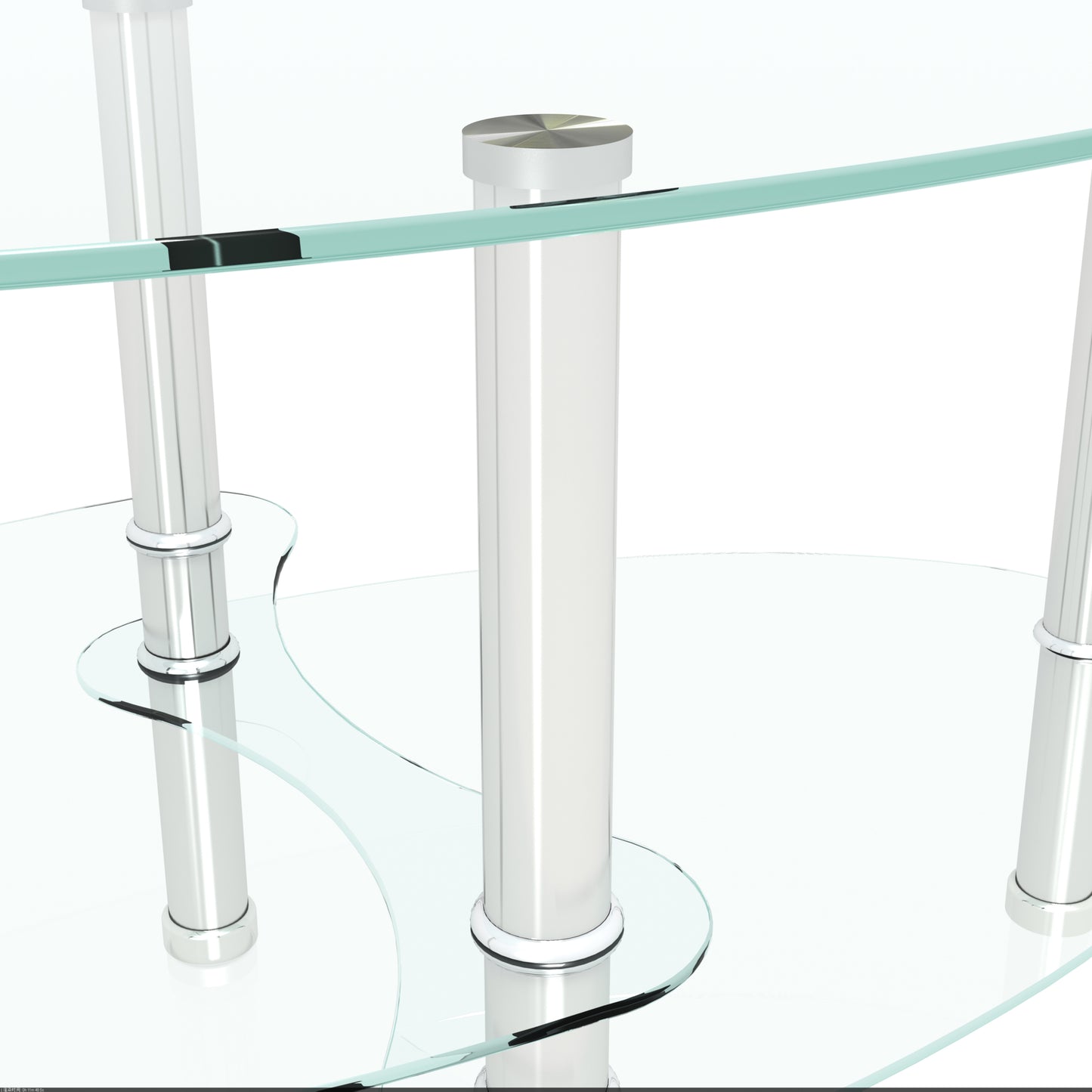 Cleo Modern Elegant Oval Glass Coffee Table