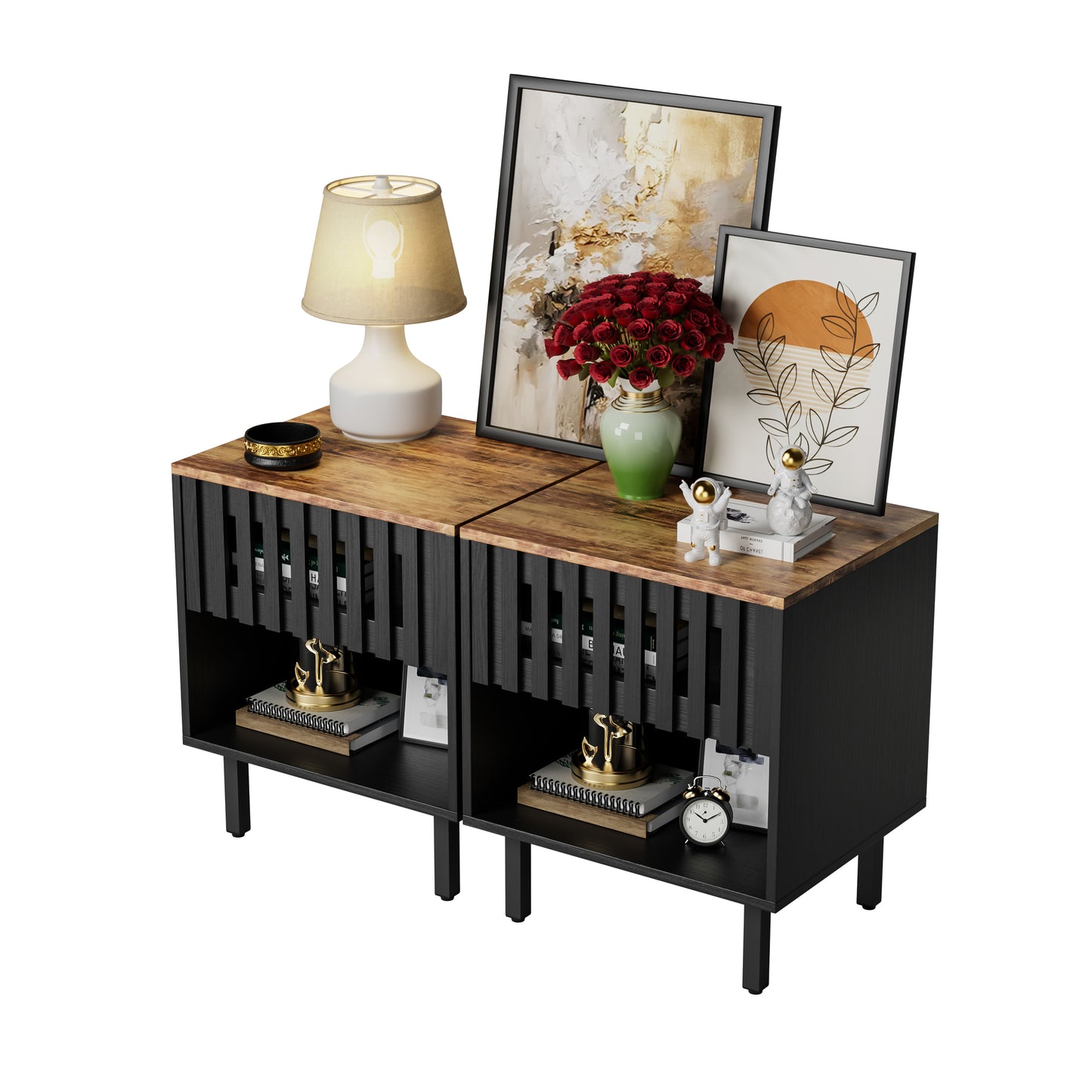 Lazzareschi Mid-Century Nightstand Set