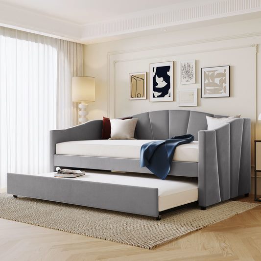 Somerset Contemporary Gray Trundle Daybed