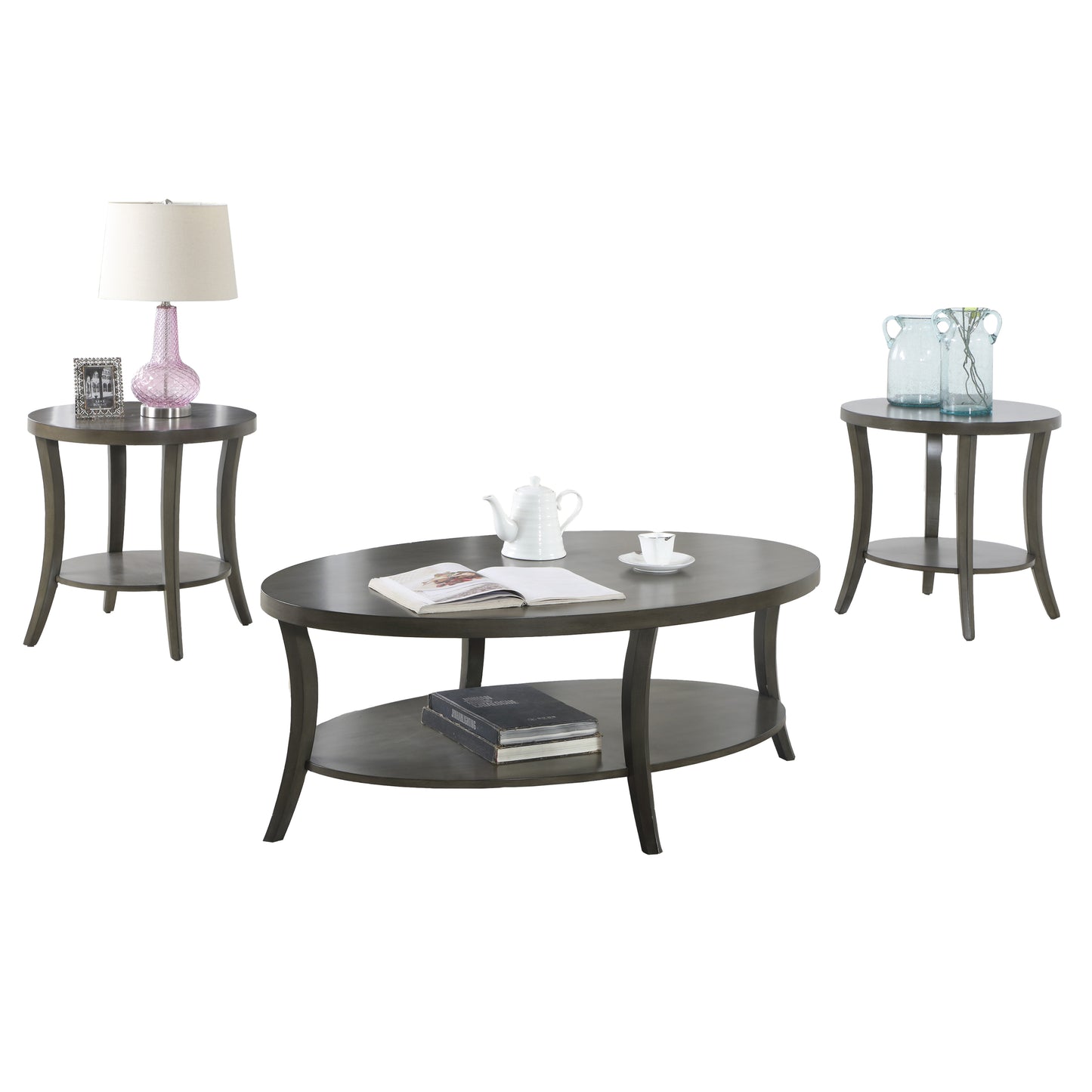 Justo Contemporary Oval Shelf Coffee Table
