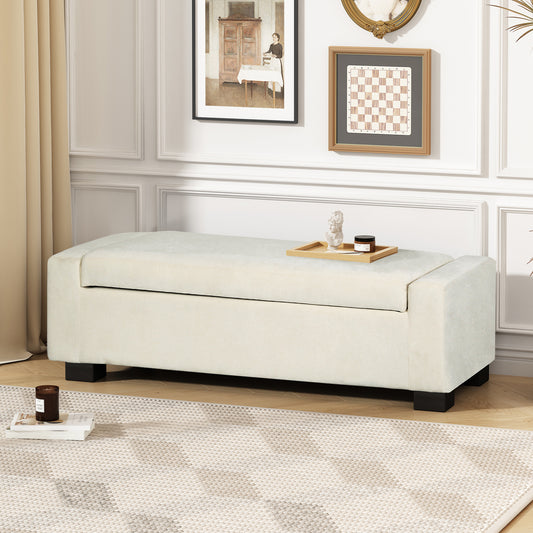 Elmcrest Contemporary Rectangular Storage Ottoman Bench with Hinged Lid