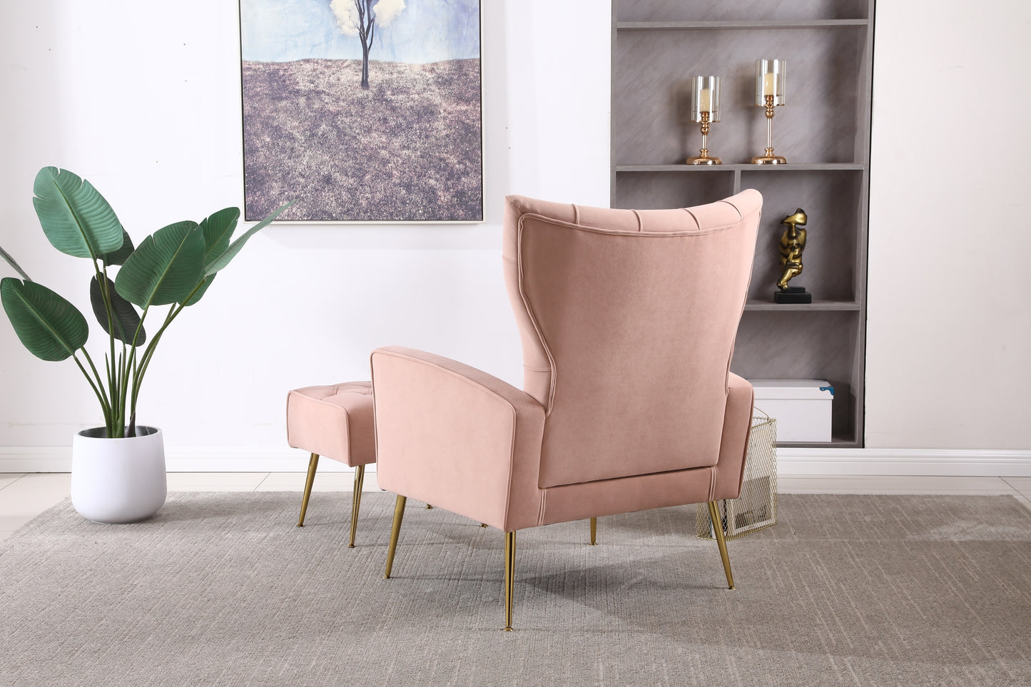 Silverleaf Contemporary Velvet Accent Armchair
