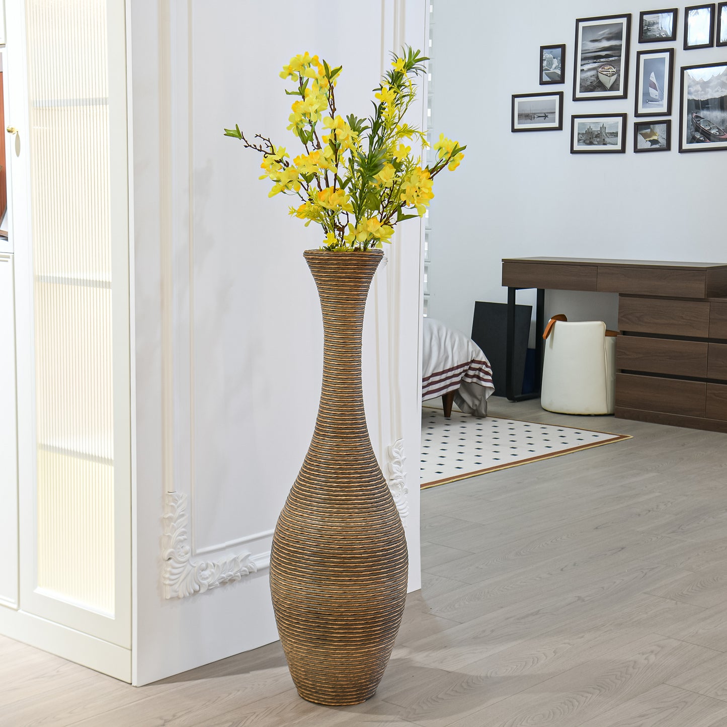 Westport Contemporary Rattan Floor Vase
