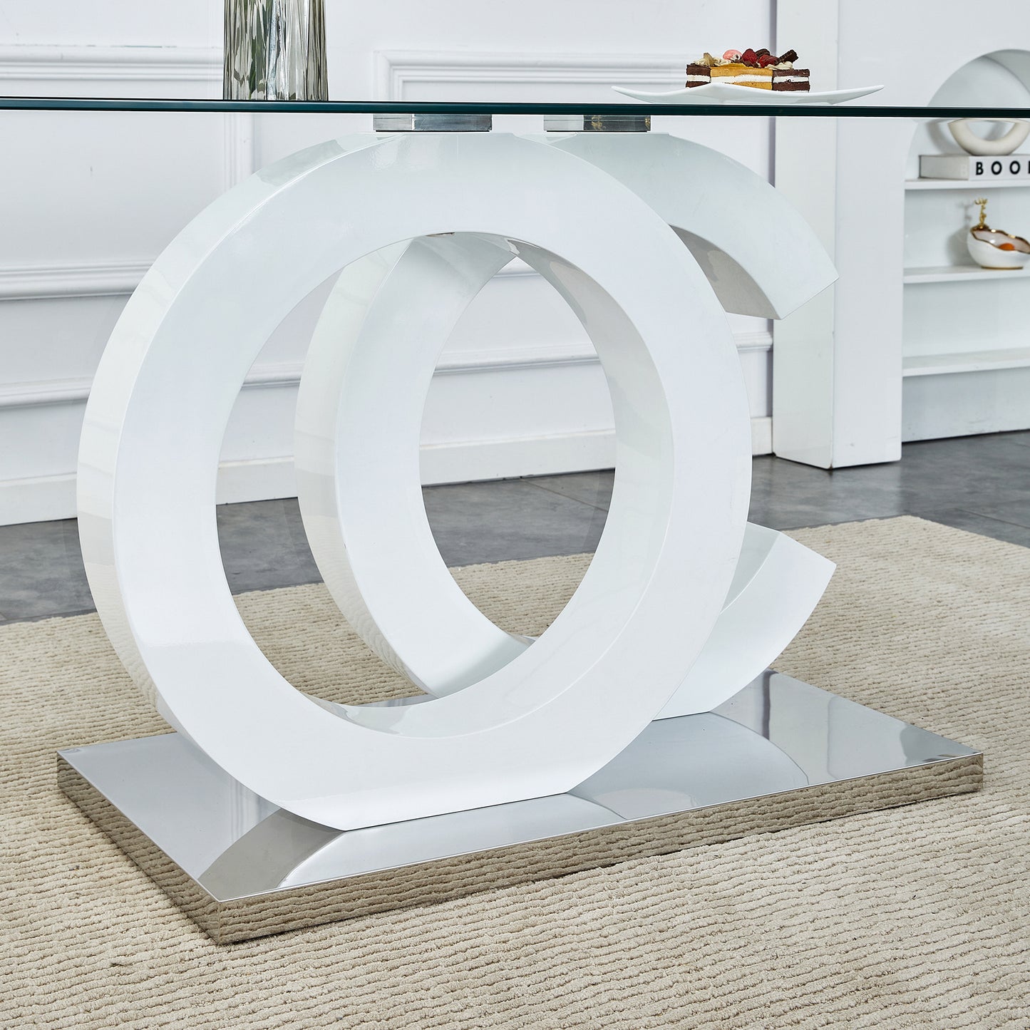 Marites Modern Minimalist Glass Dining Table