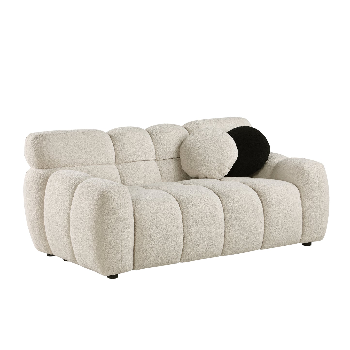 Niles Contemporary Marshmallow Boucle Sofa