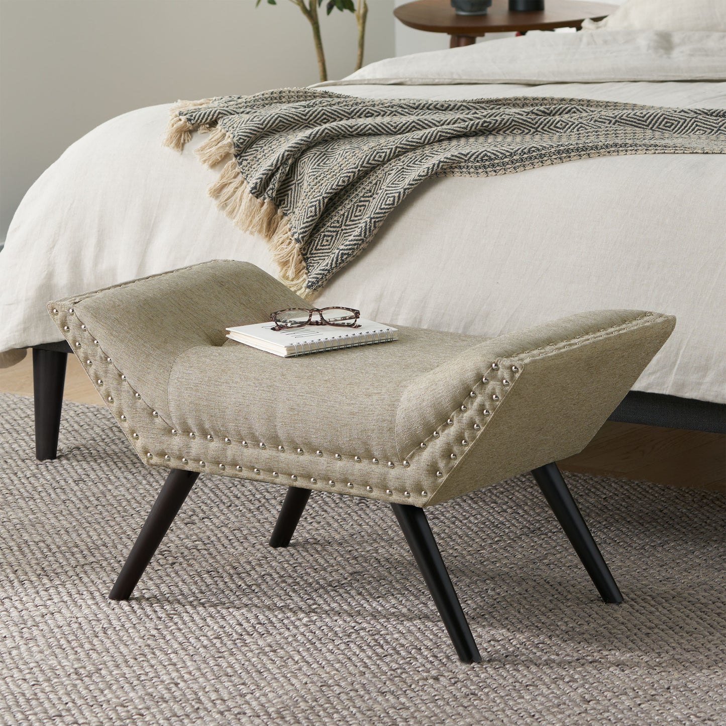 Napa Mid-Century Brich Marriott Ottoman