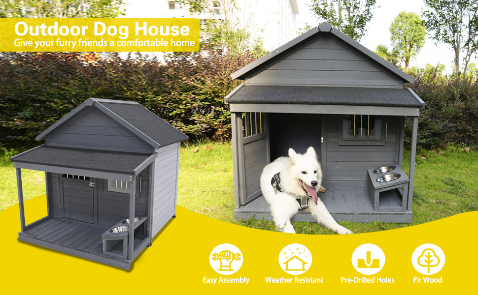 Justo Craftsman Solid Wood Doghouse