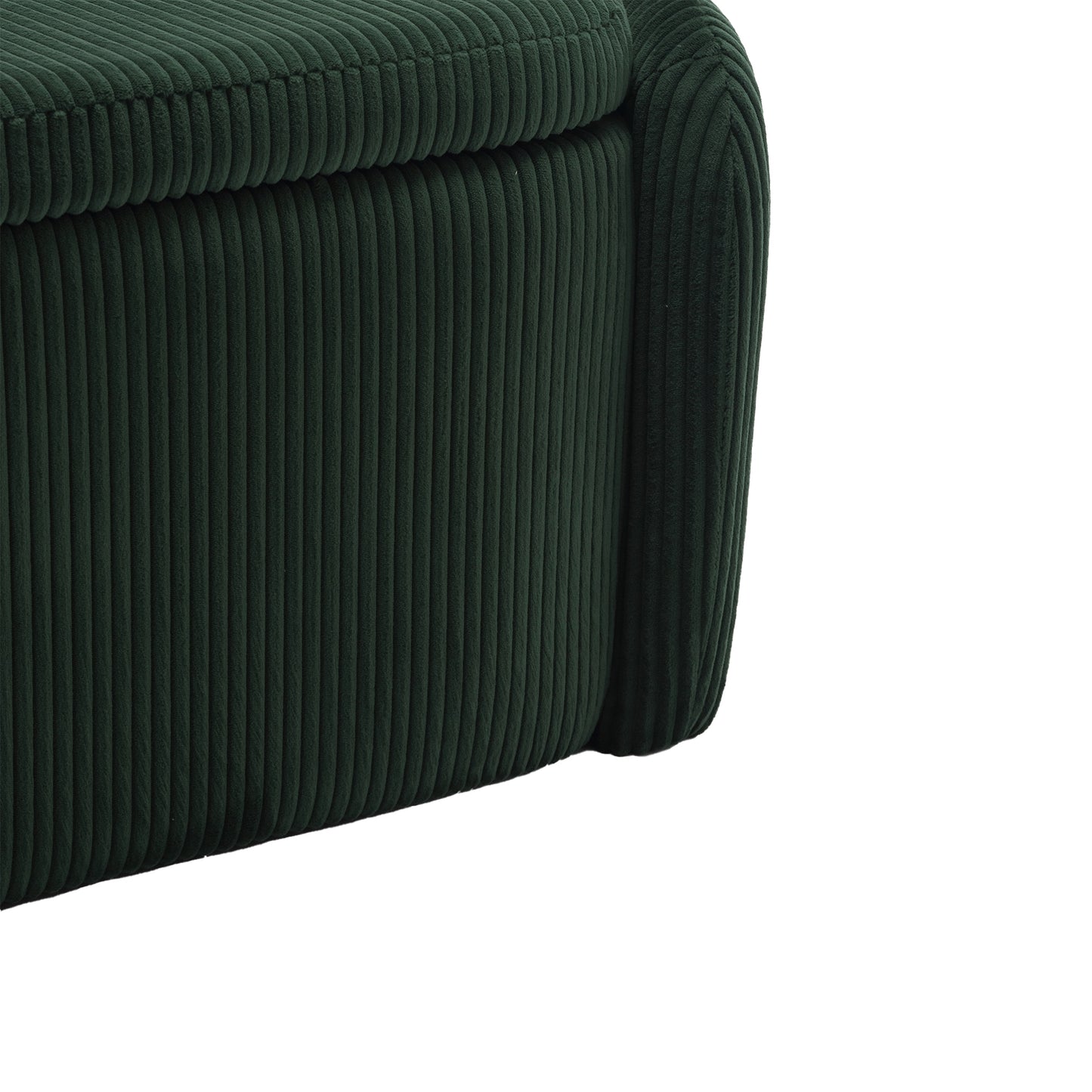 Elmcrest Contemporary Emerald Storage Ottoman