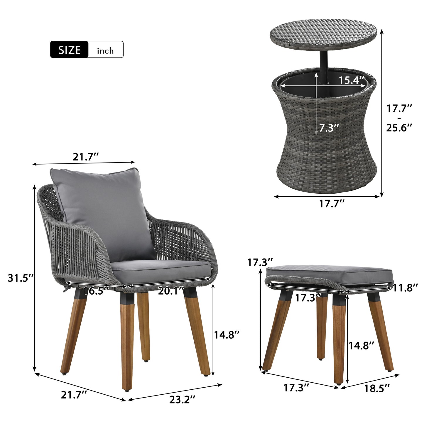 Calista Modern Patio Wicker Conversation Set