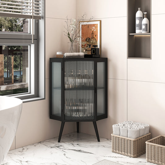 Kingsly Modern Tempered Glass Cabinet