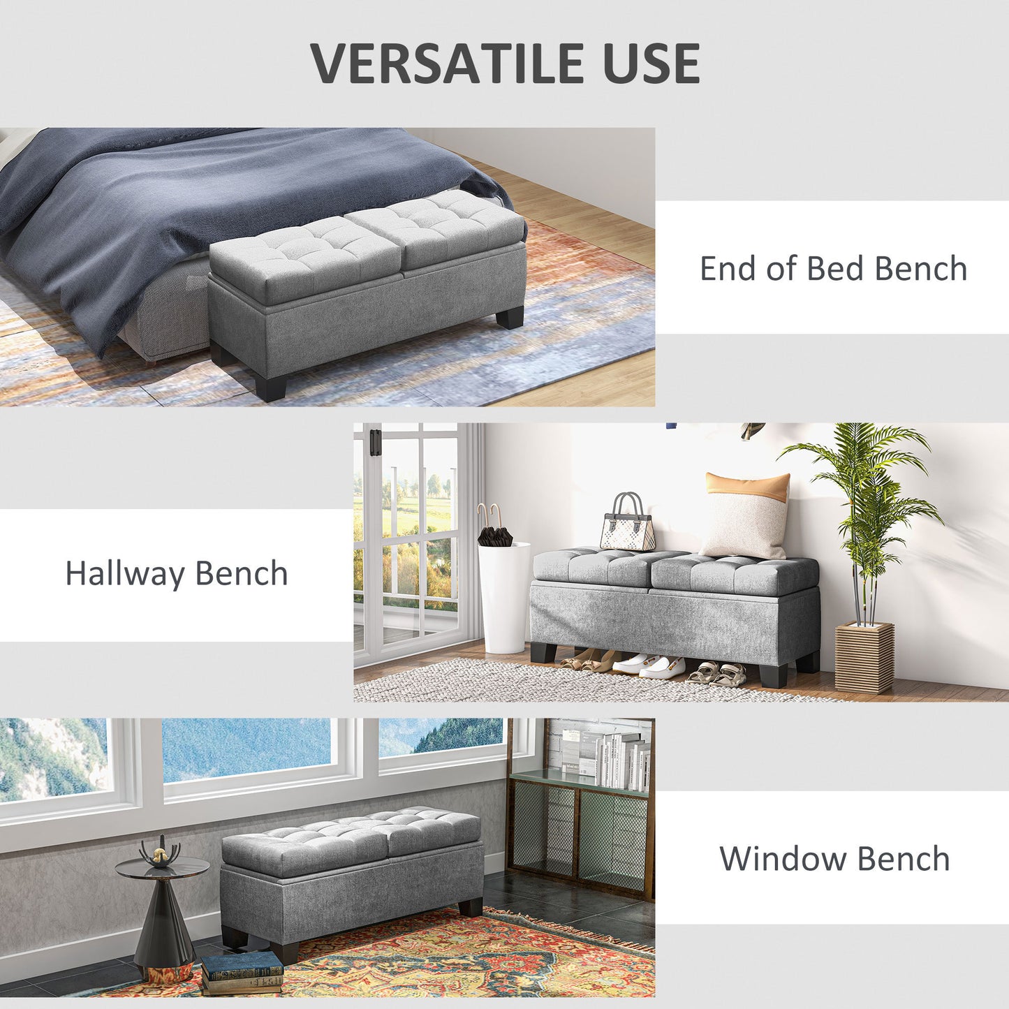 Oakridge Contemporary Button Tufted Bench